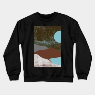 Vintage Artwork - Landscape Art - Mountains Hiking - Sunset Adventure - Blue Lagoon - Seaside Art - Sunrise Mountains Crewneck Sweatshirt